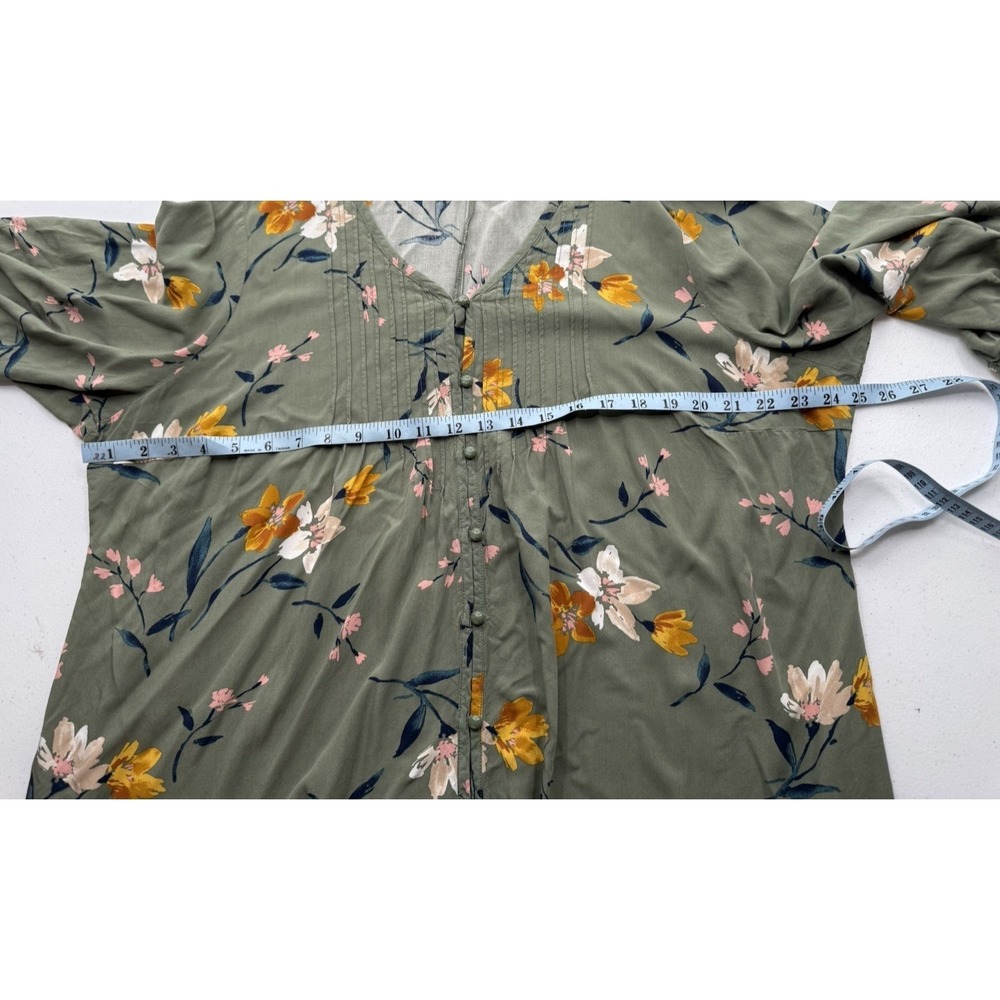 Old Navy Dress Womens Plus 2X Floral Flowy Romantic Casual Relaxed Comfy Forest - Picture 3 of 8